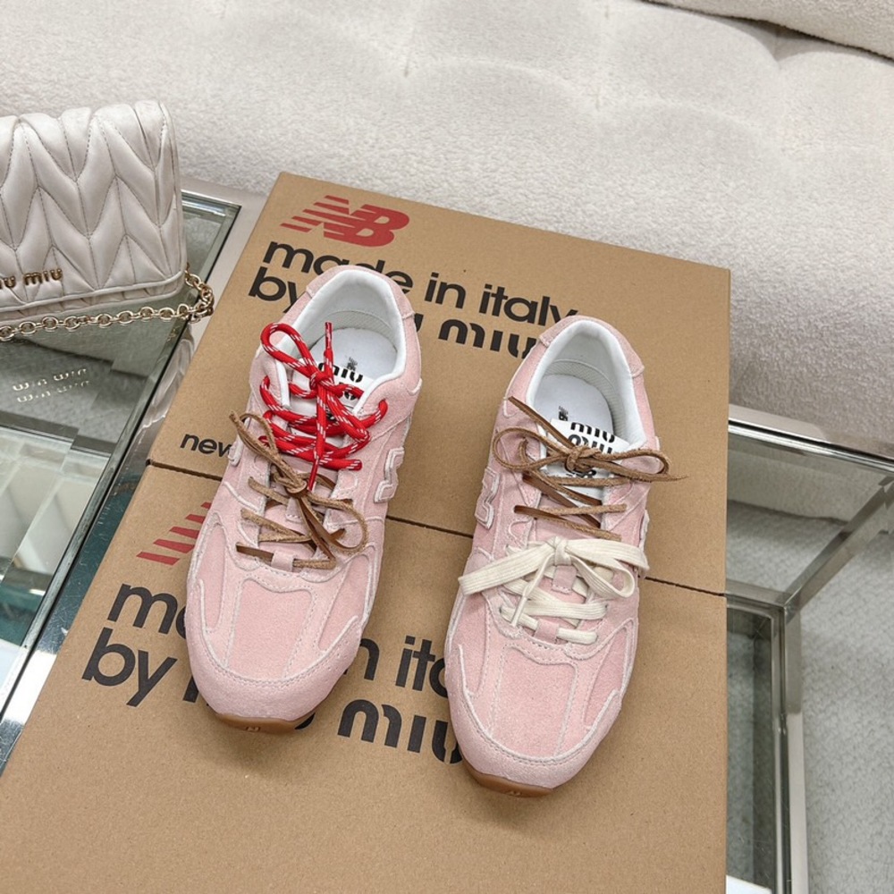 Miu Miu x New Balance Pink Suede Retro Sneakers